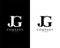Jg, gj initial company name logo template vector