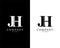 Jh, hj initial company name logo template vector