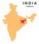 Jharkhand in India map. Jharkhand map vector illustration