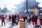 JIANGYIN, China in 2015 February 19: people burn incense at the first day of the Chinese new year to the temple to burn incense an