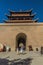JIAYUGUAN, CHINA - AUGUST 22, 2018: Gate of Jiayuguan Fort, Gansu Province, Chi