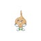 Jicama mascot cartoon style with Smirking face