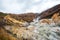 Jigokudani Hell Valley in Hokkaido  Japan. Autumn season