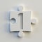 Jigsaw font 3d rendering, puzzle piece number 1