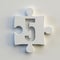 Jigsaw font 3d rendering, puzzle piece number 5