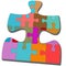 Jigsaw pieces within one colorful puzzling puzzle