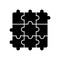 Jigsaw puzzle black glyph icon