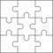 Jigsaw puzzle blank template 3x3