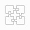 Jigsaw puzzle blank vector square of four separate pieces