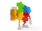 Jigsaw puzzle character holding beer glass