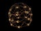 A Jigsaw Puzzle Created Using a Handicraft Method of Wire and Balls. Formed Like a Sphere. Isolated On Black Background