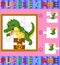 Jigsaw Puzzle Education Game for Preschool Children with crocodile