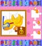 Jigsaw Puzzle Education Game for Preschool Children with duck