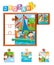 Jigsaw puzzle game with kids sailing