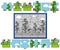 Jigsaw puzzle game with kids watering plants
