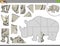Jigsaw puzzle game with rhinoceros animal