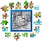 Jigsaw puzzle game template with kids in park