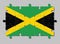 Jigsaw puzzle of Jamaica flag in a gold diagonal cross divides the field into four triangles of green and black.