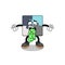 jigsaw puzzle mascot cartoon vomiting