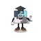 jigsaw puzzle mascot with graduation pose