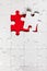 Jigsaw puzzle with missing piece. Missing puzzle pieces. Concept image of unfinished task. Completing final task, missing jigsaw