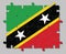 Jigsaw puzzle of Saint Kitts and Nevis flag in yellow edged black diagonal with star, triangle green and red.