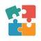 Jigsaw puzzle to connect and join together, teamwork of business partner