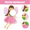 Jigsaw puzzle for toddlers. Match pieces and complete picture. Cute fairy. Educational game for children and kids