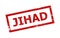 JIHAD Red Rectangle Frame Corroded Stamp