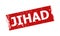 JIHAD Red Rectangle Scratched Badge