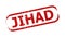 JIHAD Red Rounded Rectangle Corroded Stamp Seal