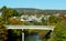 Jim Thorpe, Pennsylvania, U.S.A - October 17,2020 - The distance view of the residential buildings and bridge surrounded by the