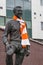 Jimmy Armfield statue wrapped in an orange and white scarf