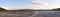 The Jindabyne Dam wall viewing area with mountain background