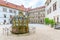 JINDRICHUV HRADEC, CZECH REPUBLIC - 27 JULY, 2019: Great arcades - white renaissance archs on Third Courtyard with