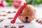 Jingle bell gingerbread cinnamon star anise on table