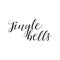 Jingle Bells hand lettering inscription to winter holiday greeting card