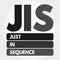 JIS - Just In Sequence acronym, business concept