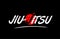 jiu jitsu word text logo icon with red circle design