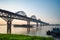 Jiujiang yangtze river bridge at dusk