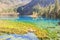 Jiuzhaigou National Park transparent lake and mountains reflection