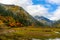 Jiuzhaigou , Unesco nature reserve and national park during autumn in Ngawa Tibetan and Qiang in Sichuan , China : 17 October 2023