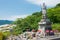 Jizo Bosatsu Statue at Osorezan Bodaiji Temple in Mutsu, Aomori, Japan. founded in 862 AD by the