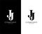 Jj, j initial company name logo template vector