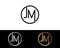 JM circle Shape Letter logo Design