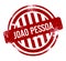 Joao Pessoa - Red grunge button, stamp