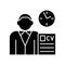 Job applicant black glyph icon