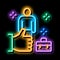 job approval person neon glow icon illustration