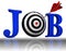 Job blue word and conceptual target