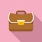 Job briefcase icon flat vector. Work bag